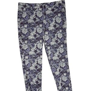 Wildfang blue floral crop trouser pants 4